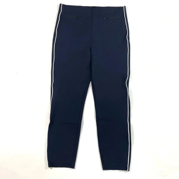 Spanx Perfect Pants Ankle Piped Skinny Ponte Knit Navy Blue - Picture 3 of 11